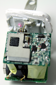 The circuitry inside the Apple iPhone USB charger