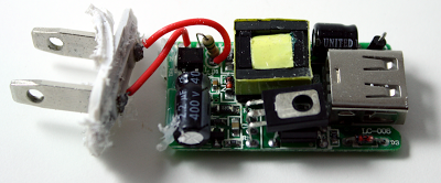 Inside a cheap USB charger