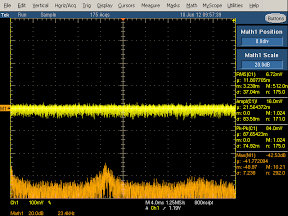High frequency oscilloscope trace from HP TouchPad charger