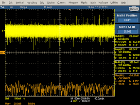 Low frequency oscilloscope trace from Belkin phone charger