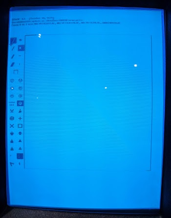 'Draw' is the Alto's mouse-based drawing program. Clicking an icon on the left selects an operation.