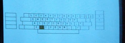 A closeup of the Alto's keyboard test programming. It highlights keys when they are pressed.