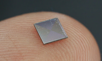The silicon die inside a Bitfury ASIC chip. This chip mines Bitcoin at 2-3 Ghash/second. Image from http://zeptobars.ru/en/read/bitfury-bitcoin-mining-chip (CC BY 3.0 license)
