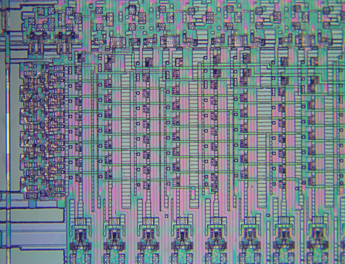 The left side of the matrix as it appears on the die.
