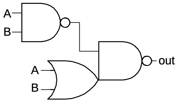 Schematic of an XNOR circuit.