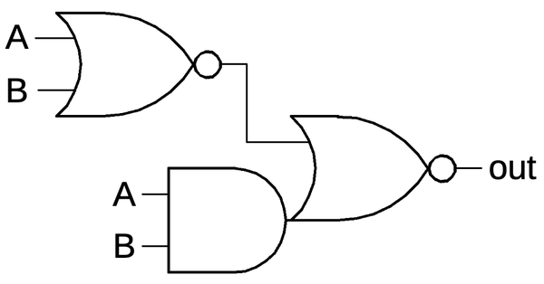 Schematic of an XOR circuit.
