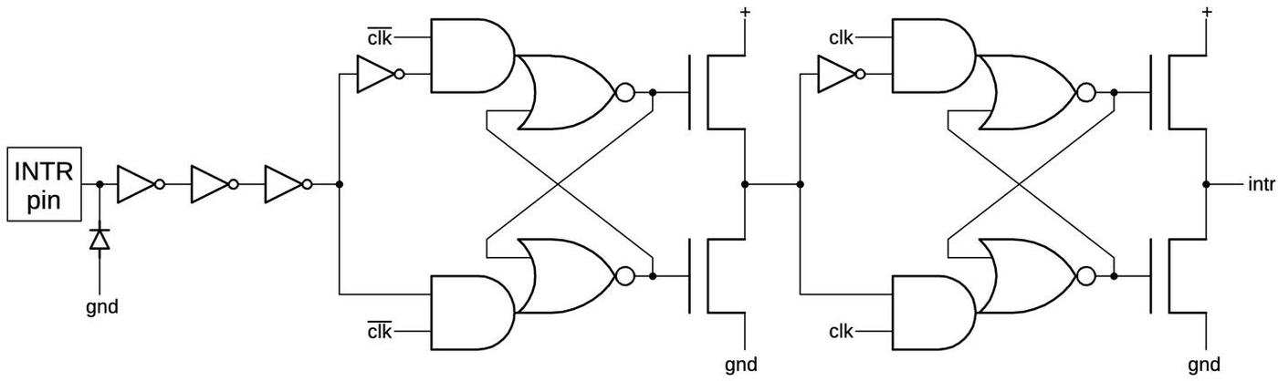 Schematic of the input circuitry for the INTR pin.