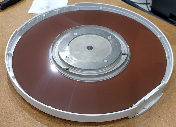 Inside the disk pack used by the Xerox Alto.