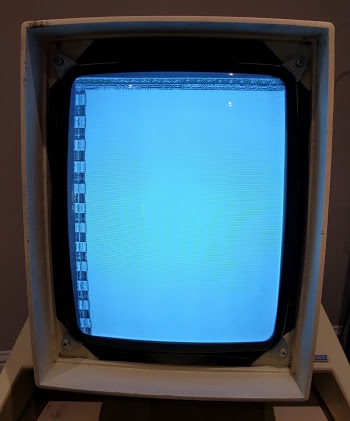 The display of the Xerox Alto displaying random junk.