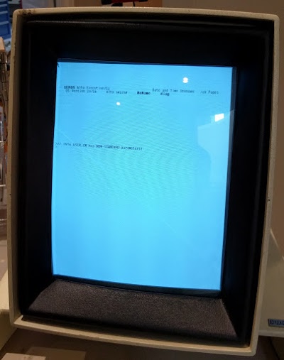 The Xerox Alto screen after booting, waiting for a command.