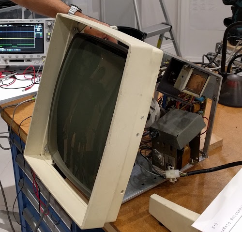 The Xerox Alto's monitor with the case removed.