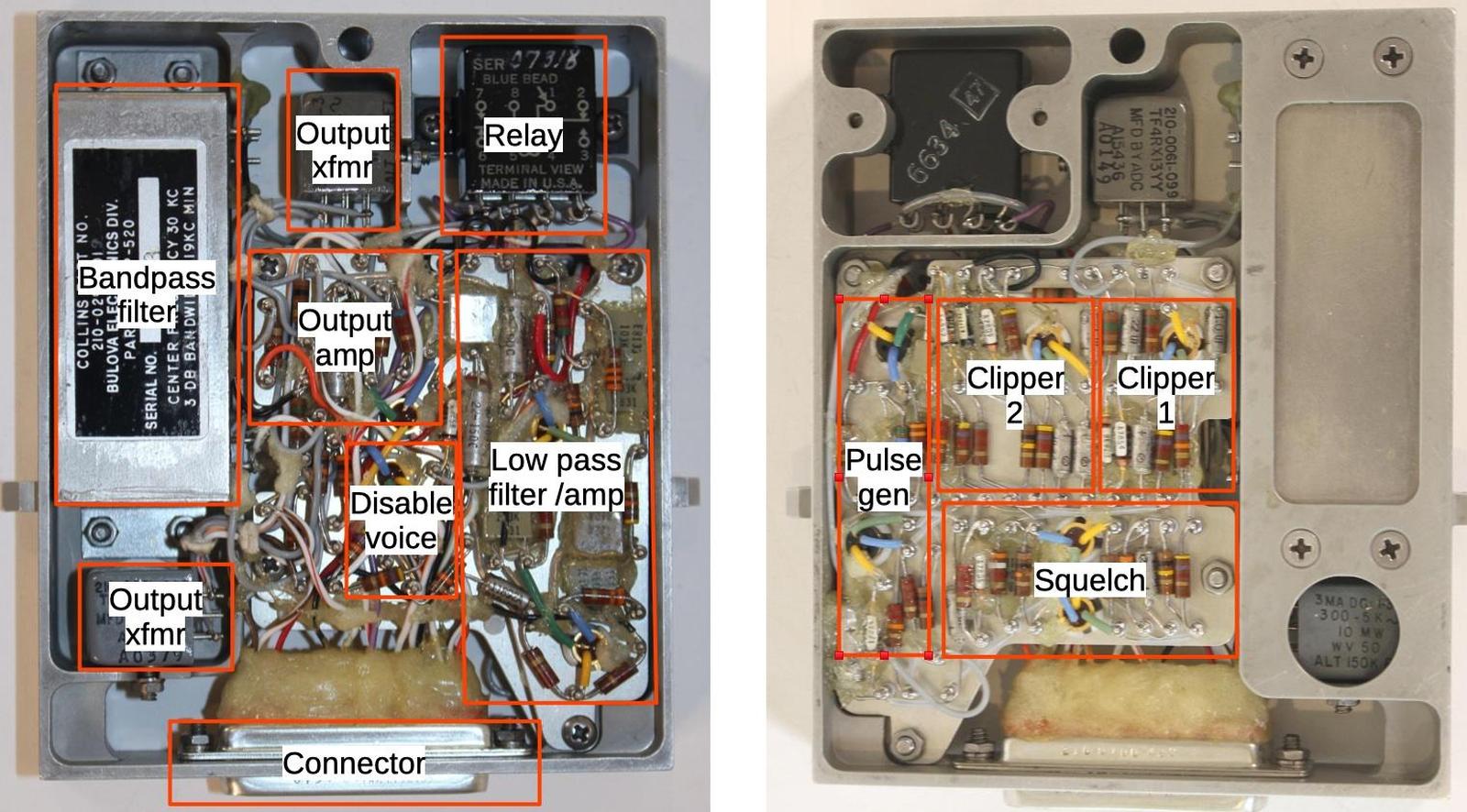 The voice detector with the main functional blocks labeled.