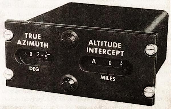 The Line of Position display panel. Remember that the altitude here has nothing to do with the aircraft's altitude. From Kollsman MD-1 Automatic Astro Compass Manual.