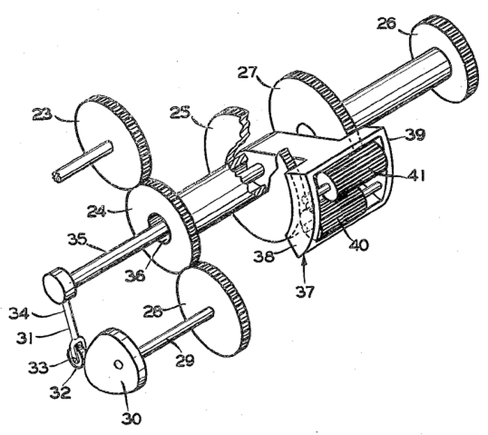 This diagram, from Patent 2969910, shows how the cam and follower are connected to a differential.