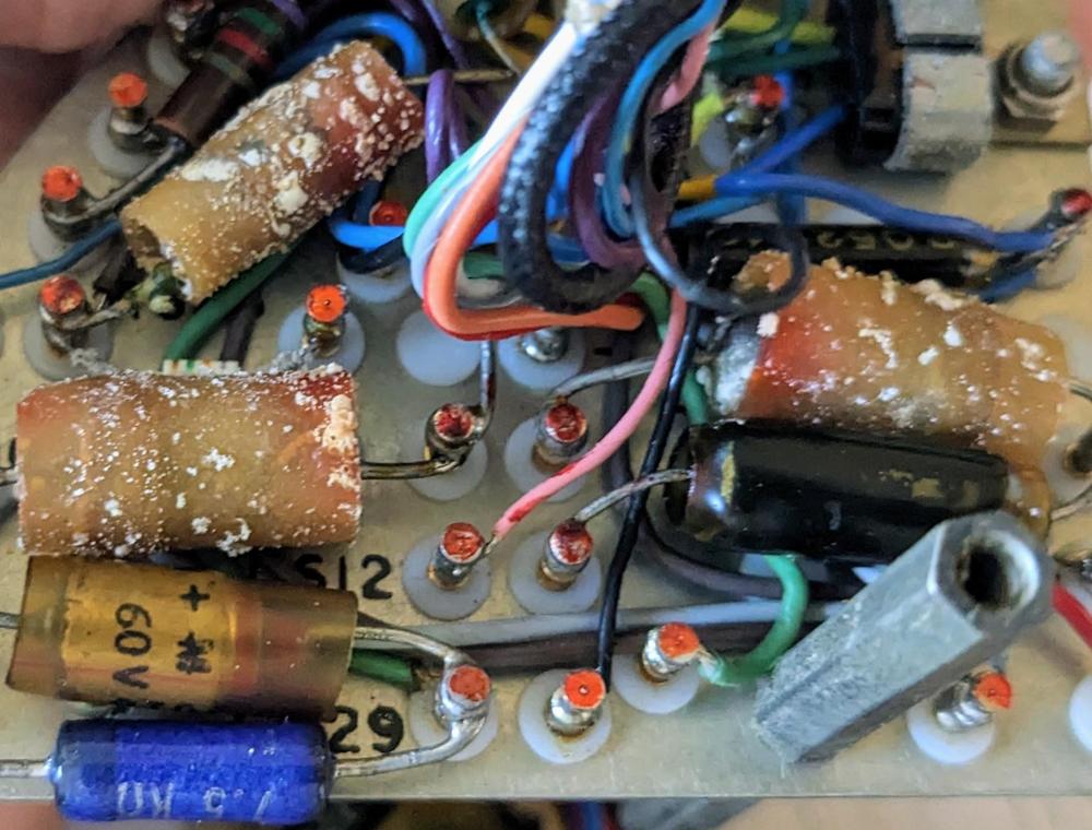 Some bad capacitors in the CADC. This is the servo amplifier for the temperature sensor.