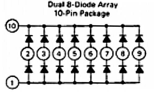 A schematic matching the diode array, from the Motorola MC1103P datasheet.