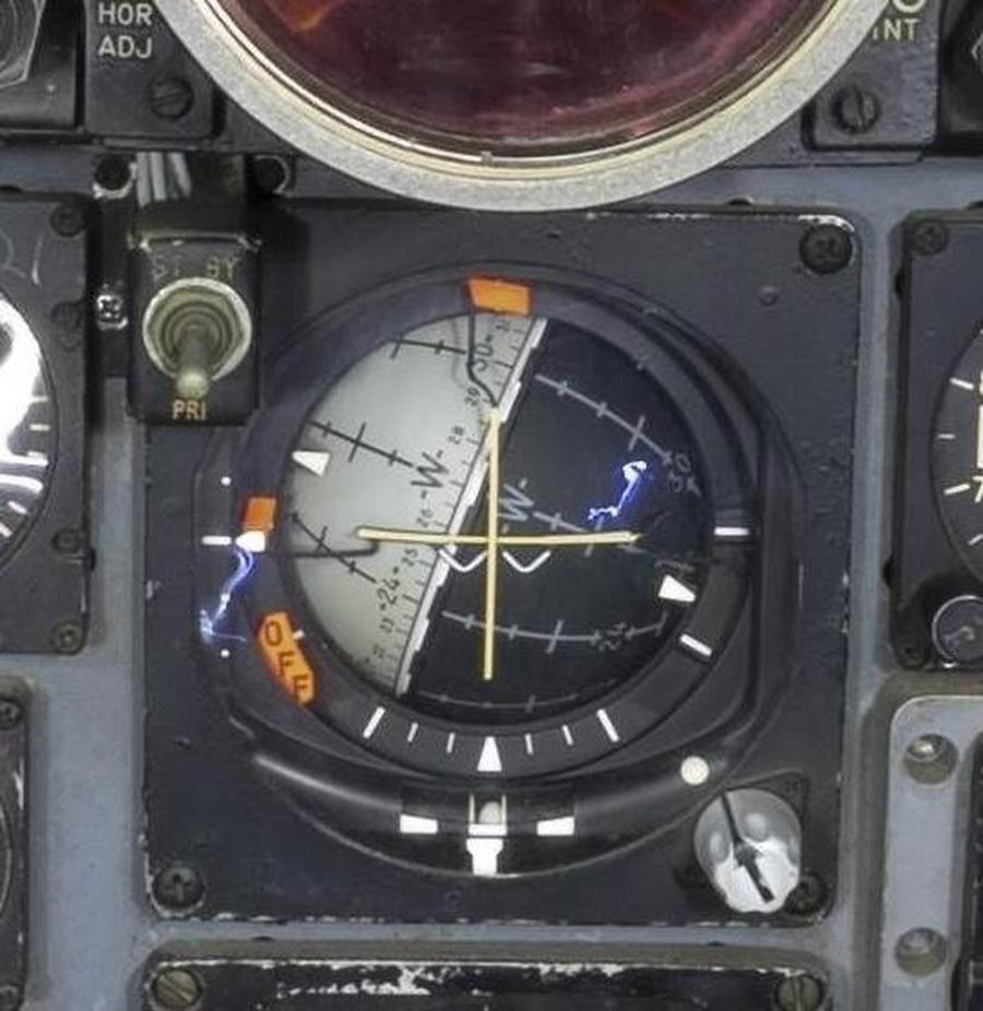 A closeup of the indicator in the cockpit of the F-4 Phantom II. Photo from National Museum of the USAF.