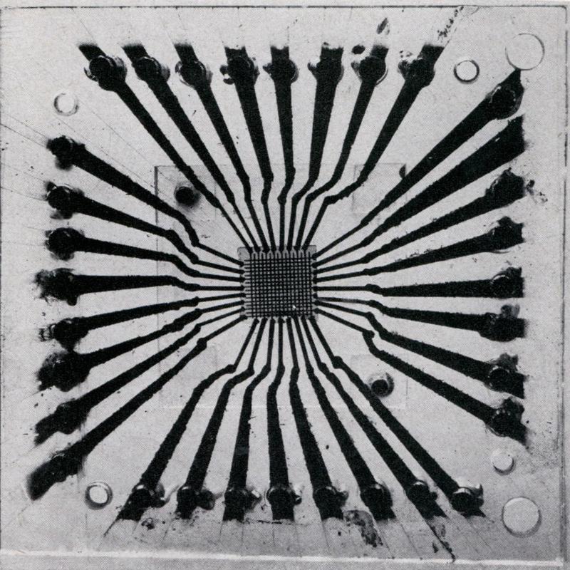 A 256-bit ferroelectric memory made by Bell Labs. Photo from Scientific American, June, 1955.