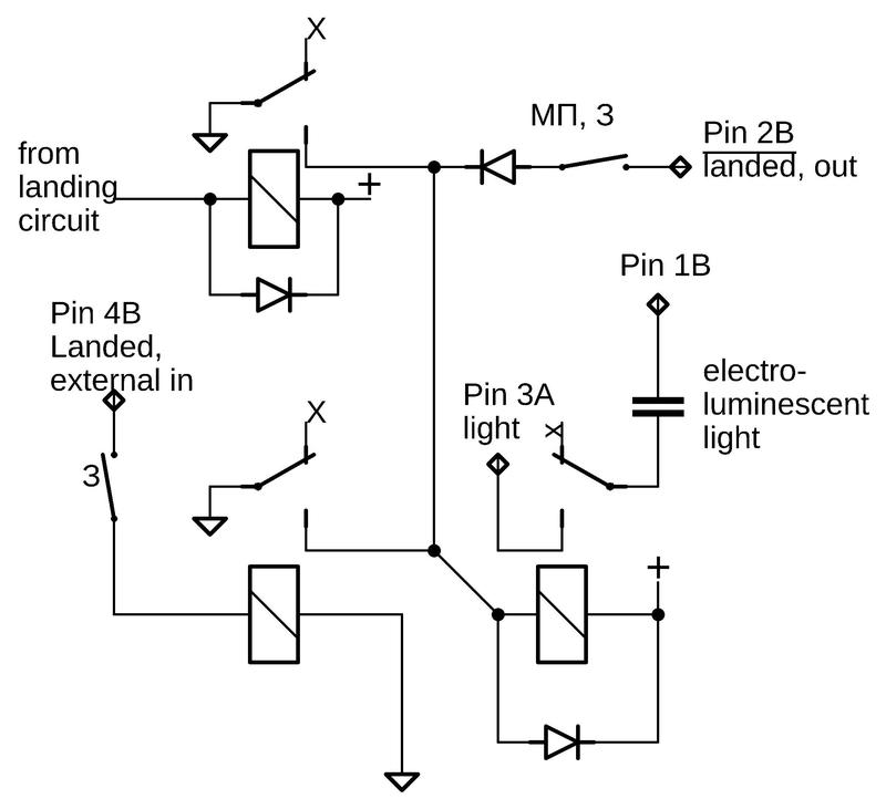 Schematic diagram of the circuitry that controls the electroluminescent light.