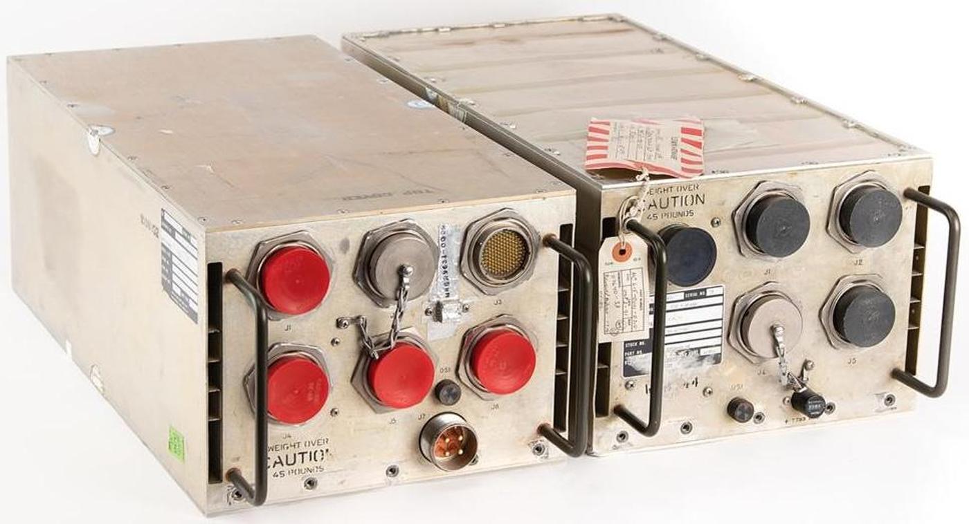 The Space Shuttle I/O Processor (IOP, left) and AP-101B computer (right). Photo courtesy of RR Auction.