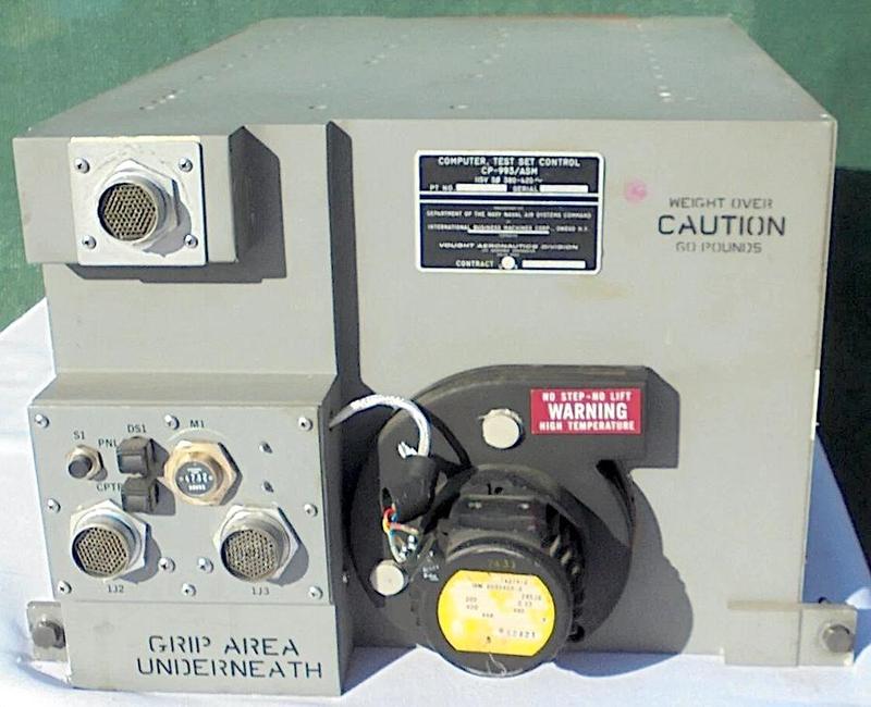 A TC-2 computer, specifically the Test Set Control Computer CP-993/ASM. It looks the same as the A-7 aircraft's CP-952/ASN-91(V) computer.
Photo courtesy of Alex1970-14;
this computer is currently on eBay if you want it.