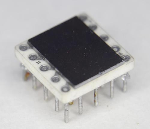 The 1-megabit chip mounted in an MST module.