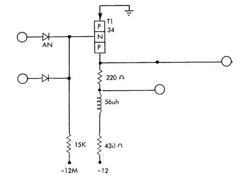 Schematic of a CGWW logic circuit. From Standard Modular System Component Circuits, p42.