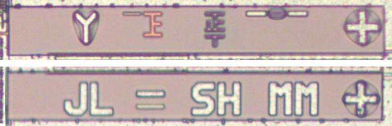Closeups of two parts of the die.