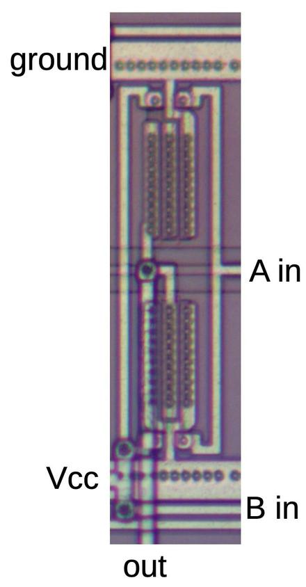 A NAND gate on the die.
