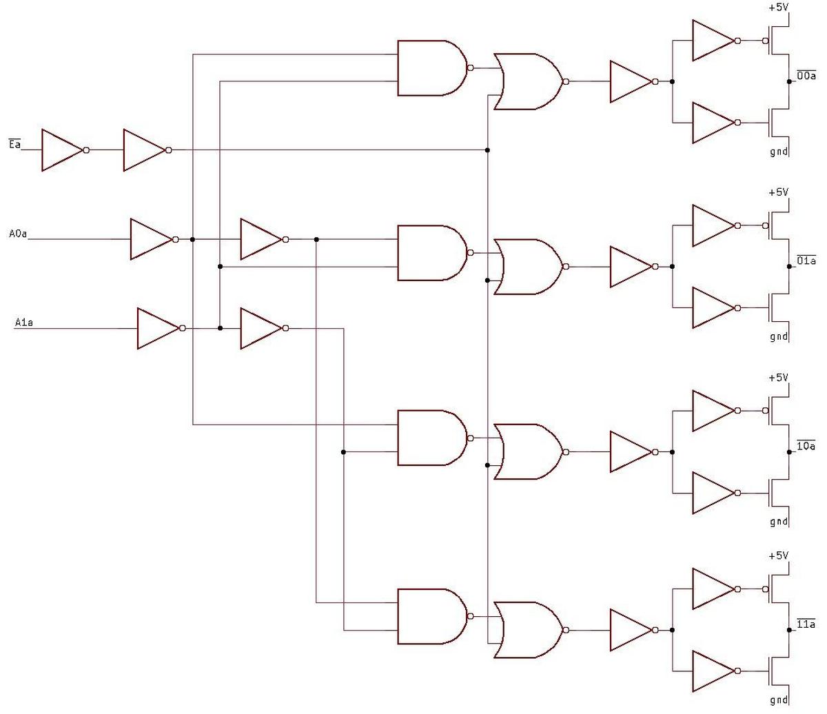 Reverse-engineered schematic of half the chip.