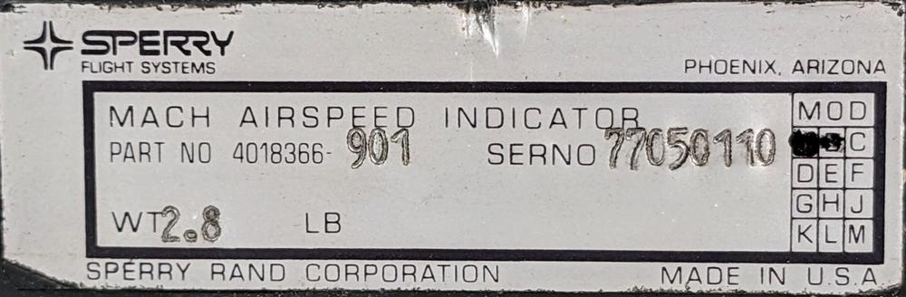 Product label with part number 4018366-901.