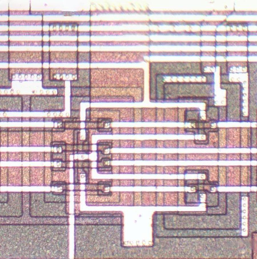 The same CMOS switches, showing the metal layer.