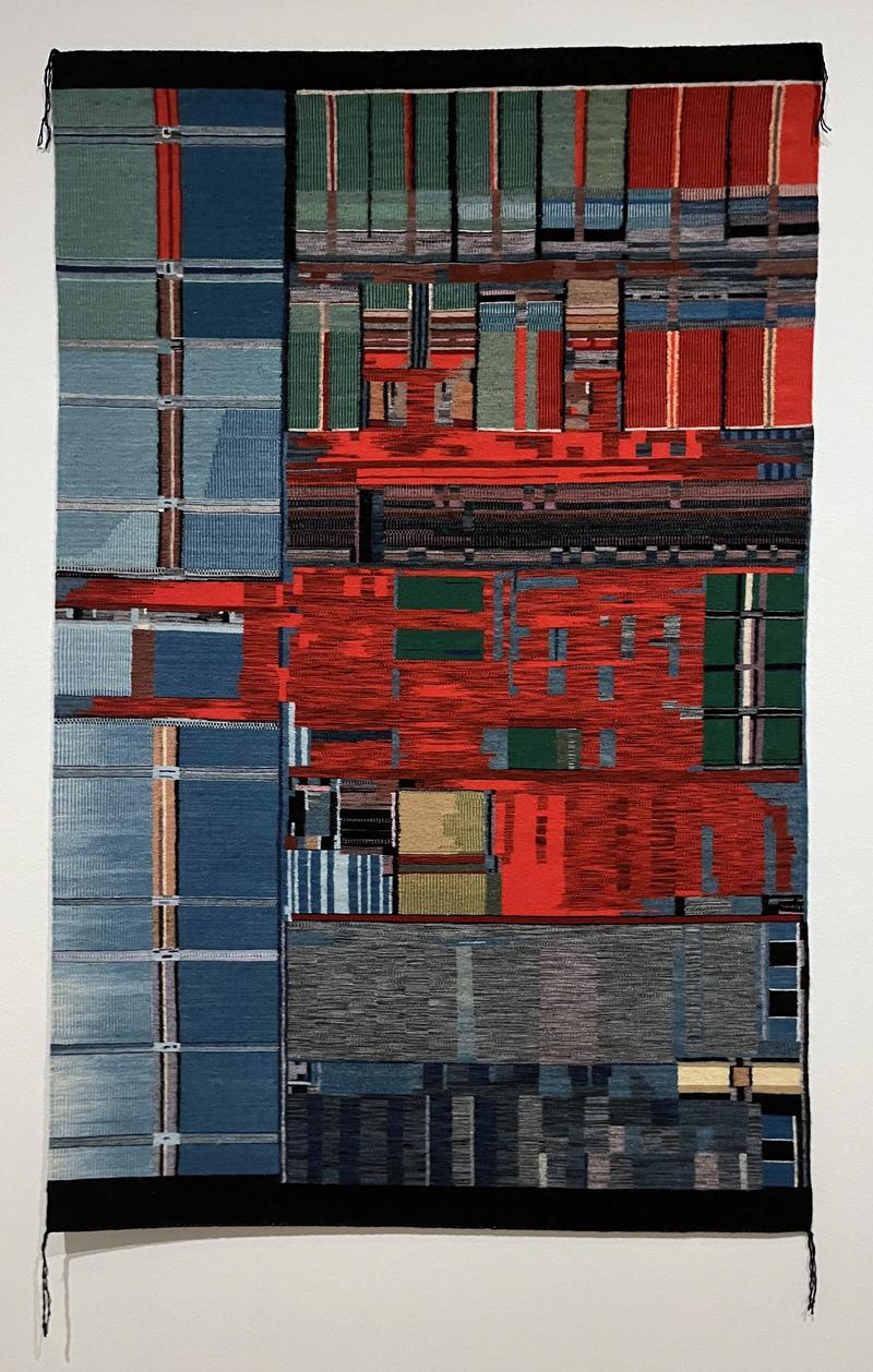 A weaving created by Marilou Schultz, "Untitled (Unknown Chip)".