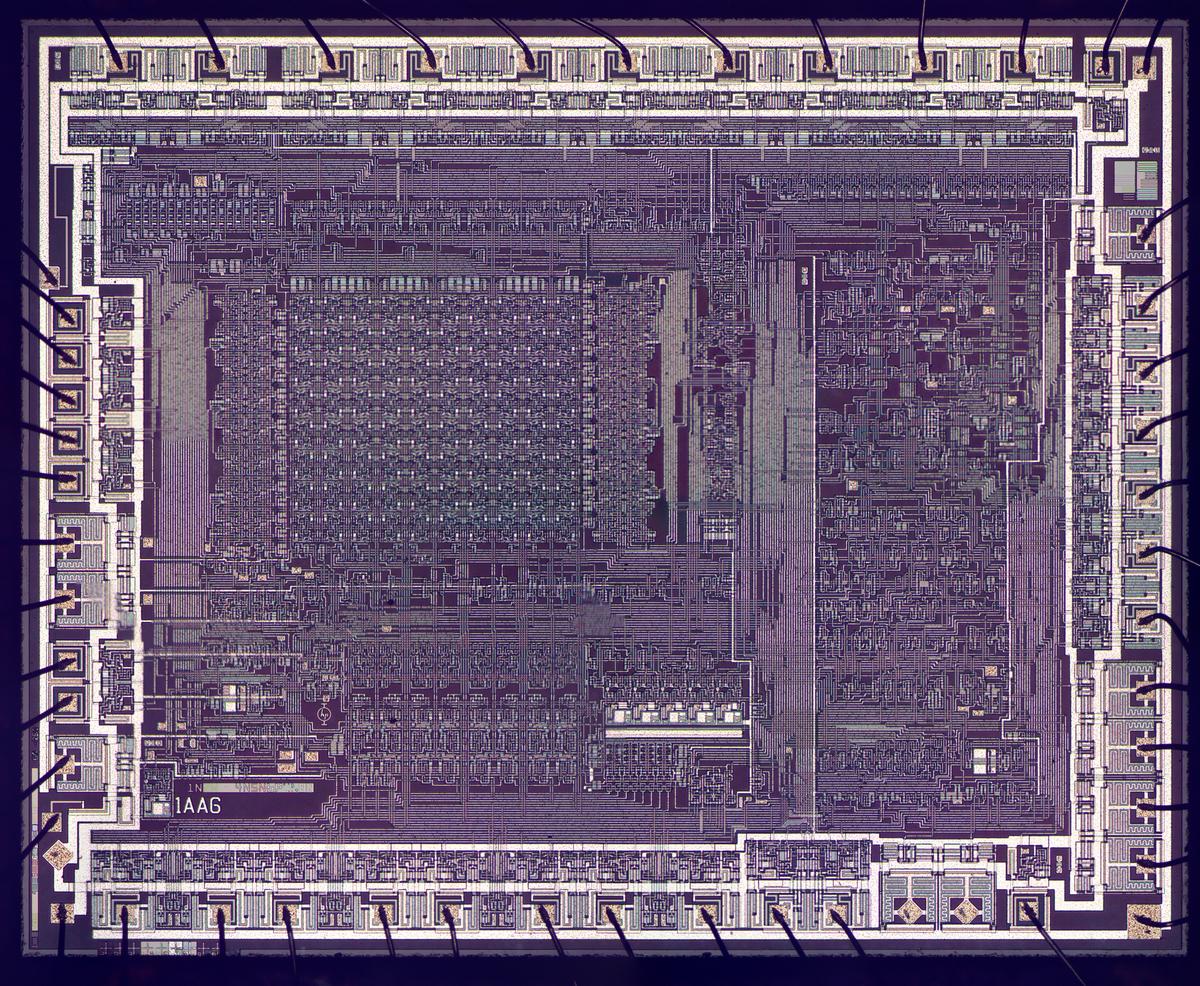 Die photo of the PHI chip, created by stitching together microscope photos. Click for a much larger image.