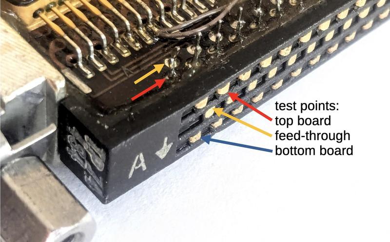 The test point connector on the MIA page.