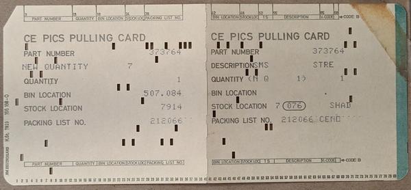 IBM SMS card type YZA 373764