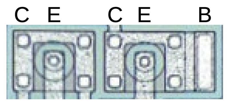 A current mirror on the TDA7000 die.