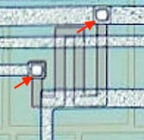 A resistor on the die of the TDA7000.
