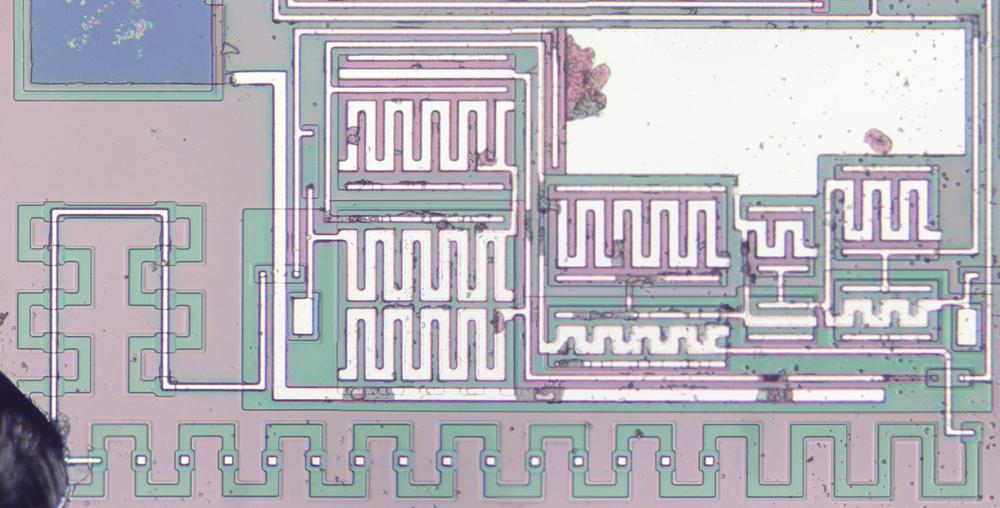 Die photo showing the clock circuitry.