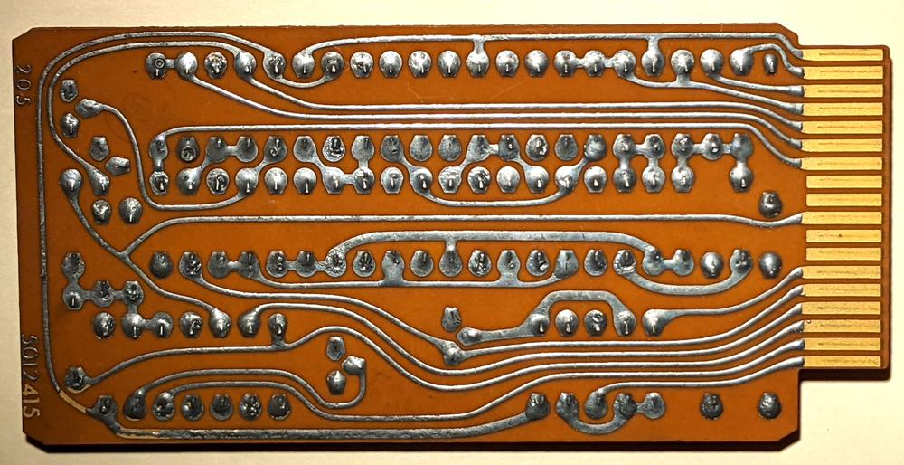 The underside of the circuit board.