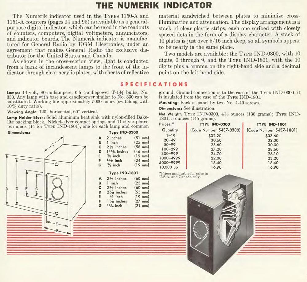 Datasheet from General Radio Catalog, 1963.